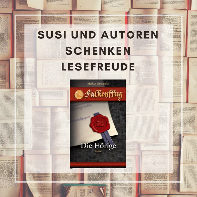 [Aushang von Susis Leseecke zur Falkenflug-Lesung]